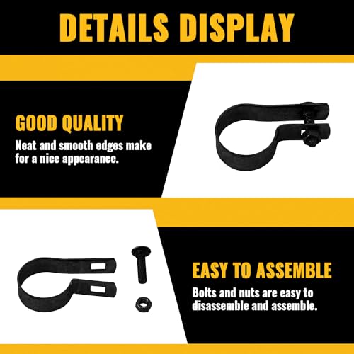 VIVIDA 1-5/8\" Chain Link Tension Band, Black Fence Tension Bands, for 1-5/8\" OD Post/Pipe, Black Chain Link Fence Parts, 20 PCS - Thumbnail 6