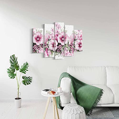 Tableau fleurs 5 pièces multicouleur Homemania nature décoration murale polyester - 2