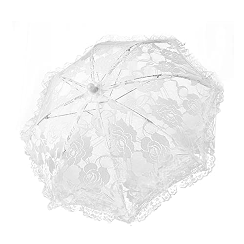 Parapluie Décoratif Blanc | Mariage Tournage Soleil Parasol | Élégant Ombrelle Mariage Dentelle Romance Pour Mariée Accessoires Photo Danse Décoration