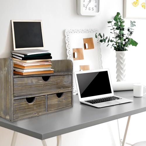image for Besti Wooden Office Desk Organizer - Organizing Tool for Desktop, Cubi