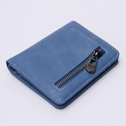 Alldaily Small RFID Wallet for Women Slim Compact Bifold Pocket Ladies Travel Mini Purse (Blue)4