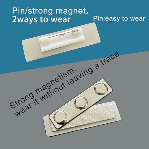 QIPAN 2pcs Stainless Steel Silver Custom Name Tags with Pin or Magnet Adhesive Tape,Personalized,Customizable Name Tags,Custom Metal Name Tag for Employee,Workers,Cops, Nurses(Silver x 2)