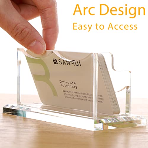 SANRUI Suporte de cartão de visita acrílico para mesa, suporte de exibição horizontal para cartões d