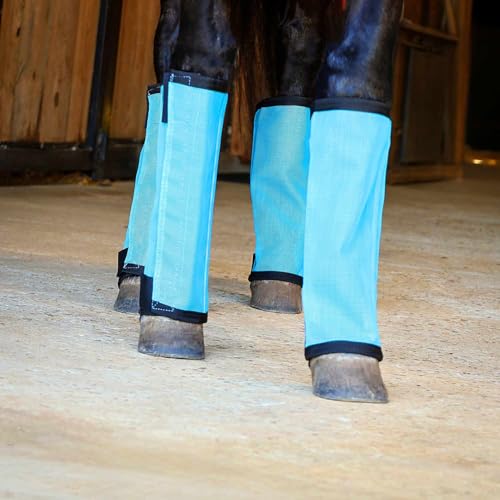 Image of Jeffers Romper Stomper Fly Boots for Horses - Grey, Large - Breathable Mesh Leg Wraps for Insect Protection, Stable Accessories for Summer Turnout, Ride Gear, Horse Hoof & Leg Care - 4 Pack