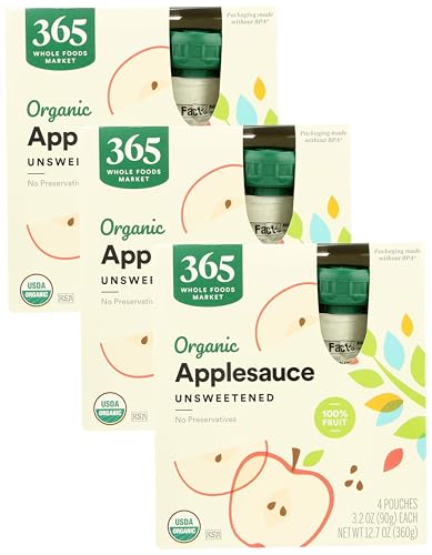 365 by Whole Foods Market, Organic Unsweetened Applesauce 12 Pack...