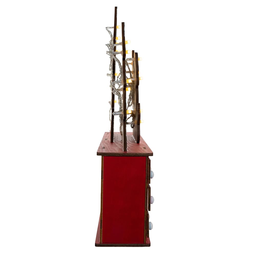 Kurt Adler 40 cm batteriebetriebener hölzerner LED-beleuchteter Adventskalender