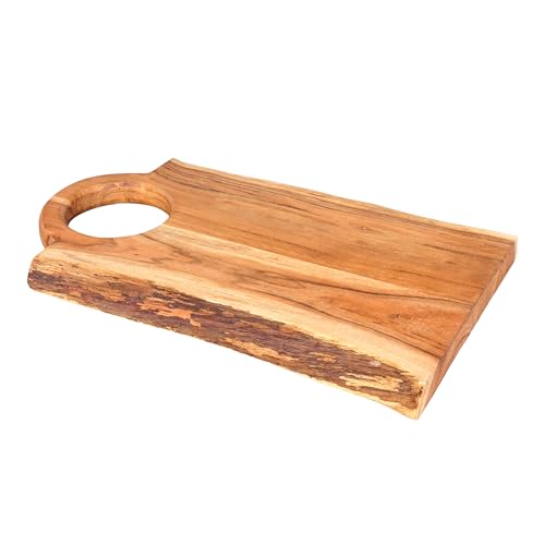 Tabla de cortar rectangular de madera de acacia 17x10 pulg miniatura 3