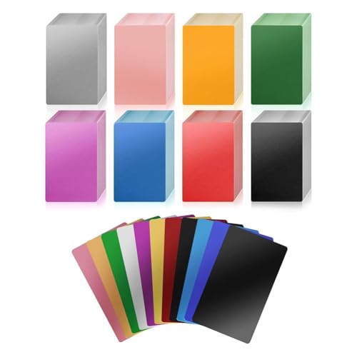 Fangxuee Placas para Grabado, para Grabado CNC, Elaboración, Tarjetas de Presentación de Metal Multiusos, Tarjetas de Regalo para Hacer Tú Mismo, Como Se Muestra