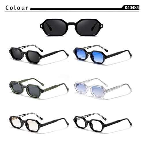 Lunettes de soleil polygone à petite monture géométrique et légère