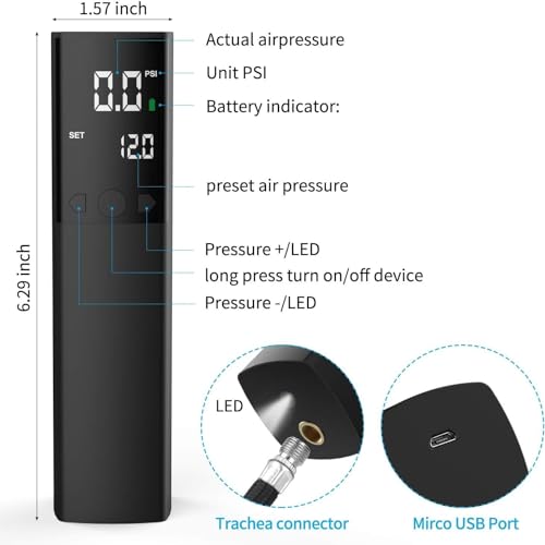 Image of Pumteck Electric Ball Pump, Smart Air Pump Portable Fast Ball Inflation with Precise Pressure Gauge and Digital LCD Display for Football Basketball Volleyball Football