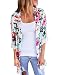 PRETTODAY Women's Floral Print Kimono Lace Loose Tops Sleeves Cover up Chiffon Blouse (M, Mint)