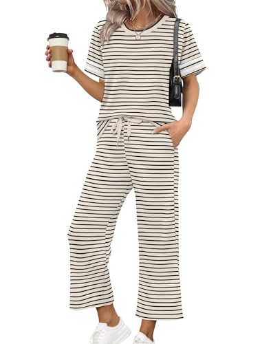 Lounge Sets for Women 2 Piece Short Sleeve Summer Fashion