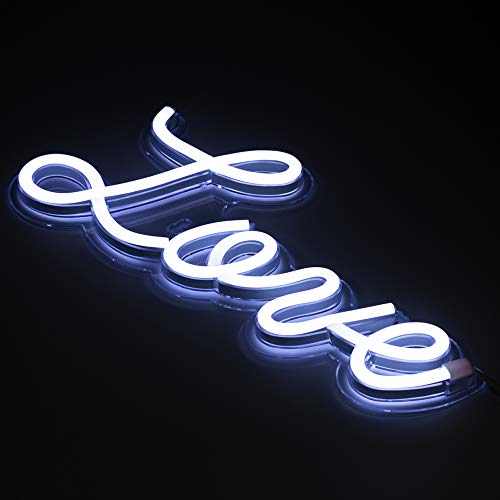 Image of 5V White Love LED Neon Sign Christmas Wedding Party Decoration Wall Lamp USB Powered Children Bedroom Night Light (NEW love white)
