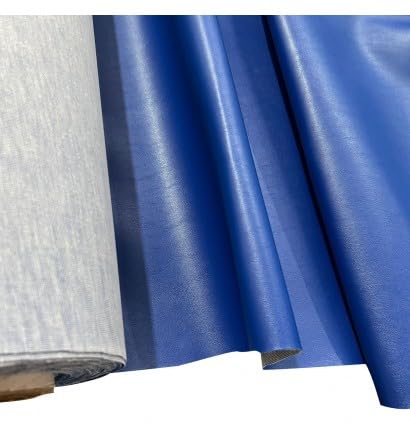 EU Fabrics Metro Leatherette Fabric | Fire Retardant Upholstery Leather Material for Outdoor | HeavyDuty Waterproof Leather Vinyl Fabric by The Metre (Royal, 1 Metre x 137cm)