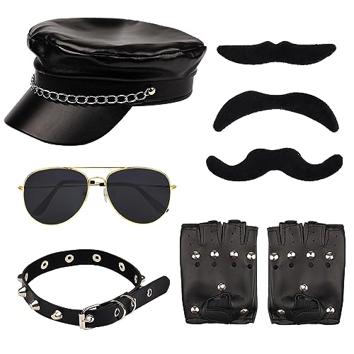 Chapeau et lunettes de motard rock pour votre prochaine soirée déguisée rétro