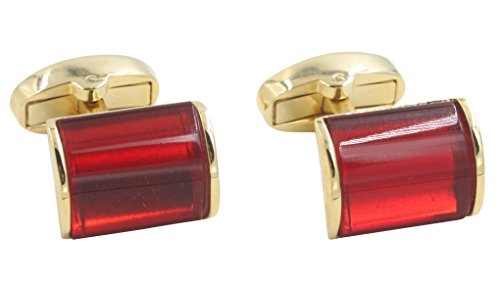 AUSCUFFLINKS 40th Anniversary Ruby Wedding Gift Husband | Cufflinks Gold Edge Red Cuff Links