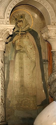 Toile Sainte Olga de Kiev pour couloir sombre tableau vintage Mikhail Nesterov 60x90cm