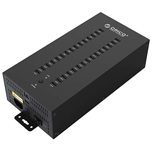 Orico Industrial Usb Hub, 300W Powered Data Hub, 30 Port Usb 2.0 Splitter, Full Metal Case, Wall Mountable Support Phone/Tablet Charging, Refurbishing And Brush, Batch Data Transfer #TOP28