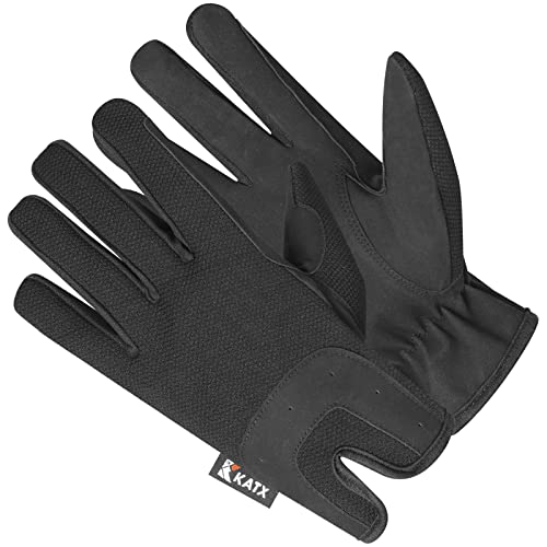 Katx Guanti da Equitazione da Uomo e da Donna, Guanti da Equitazione Elasticizzati in Pelle Sintetica Antiscivolo, in Tessuto Leggero e Traspirante, per Andare in Bicicletta, Ciclismo, Giardinaggio