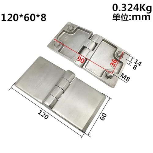 Charnière moulage de précision inox 60x120mm pour porte armoire durable