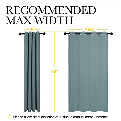 Image of NICETOWN Modern Blackout Curtains Noise Reducing, Thermal Insulated and Privacy Room Darkening Drape Panels for Boy's Guest Room Door Window (Greyish Blue, 2 Panels, W55 x L90 -Inch)