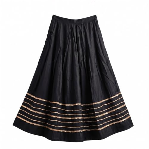 Traditional Chaniya Lehenga Skirt 5.5M Flare Garba Wear (Black)