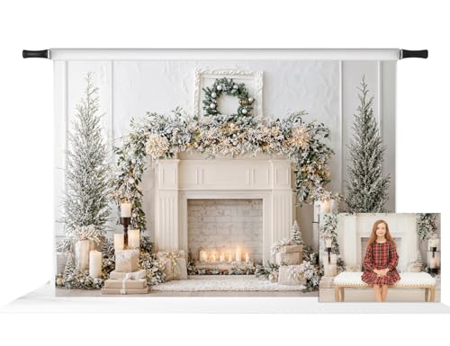 Toile de fond de Noël pour photo de famille au coin du feu intérieur 2,1x1,5m