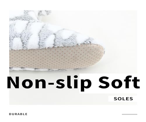 Image of DICUIRD Slipper Socks for Women,Fuzzy House Indoor Boots Slippers with Soft Soles,Warm Cozy Fluffy Sherpa Lined Booties Socks with Non Slip Bottom