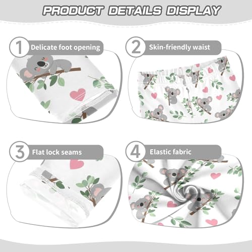 Girls Leggings Size 4T Koala White Yoga Stretchy Pants Comfortable Girl Clothes for Dresses Dance3