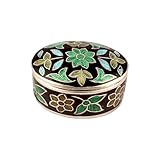 Meenakari Floral Trinket Box Container Handmade 925 Sterling Silver Sindoor Box Brides Jewelry Birthday Gift For Her