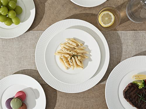 Gsain 8” Embossed Porcelain Lunch Plates, Dishwasher Microwave Oven Safe, Off-White Ceramic Salad Dessert Appetizer Dishes For Kitchen & Restaurant (Set Of 6) … #TOP2