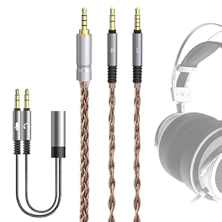Geekria Apollo Câble audio en cuivre monocristallin compatible avec casque de jeu audiophile VZR Model One, 3,5 mm vers double 3,5 mm (1,5 m) - Les Beatles, Paul McCartney, John Lennon, RIngo Starr, George Harrison