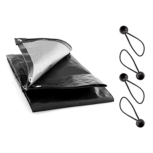 Tarpaulin Cover Premium Heavy-Duty Extra Thick, Waterproof, Frost-Resistant, UV Protection, Universal, Multipurpose + 4 Bungee Balls
