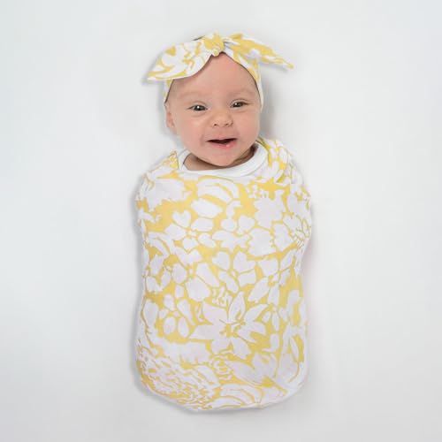 Image of SwaddleDesigns Marquisette Receiving Swaddle Blanket for Baby Boys & Girls, Soft Premium Cotton Muslin, Best Shower Gift, Yellow Lush, Parent Picks Award Winner