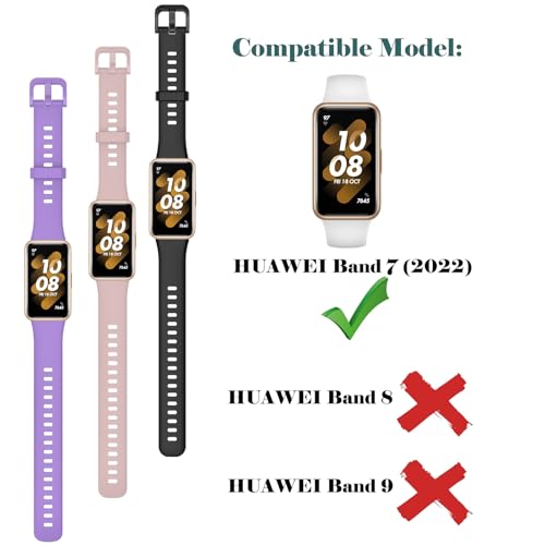 Correas compatibles con Huawei Band 7, pack 3 de silicona miniatura 3