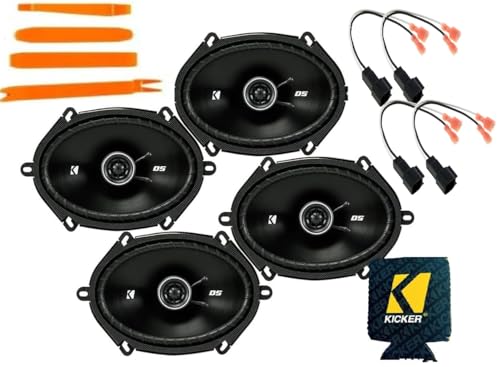 Kicker DS- Series Speakers 6X8 inch for Ford F-150 1999-2014 Upgrade Kit - 4 Pack of Speakers with Harness 72-5600 Coaxial Audio Front & Rear Door DSC680 43DSC6804 w/Full Size Trim Tools