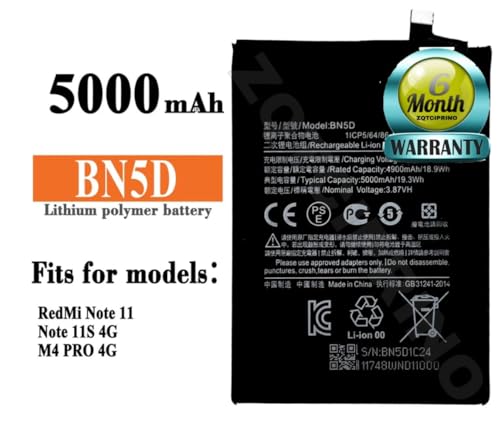Image of Original BN5D Battery for Redmi Note 11 /11S M4 Pro Battery with 6 Month warrenty***(B268)