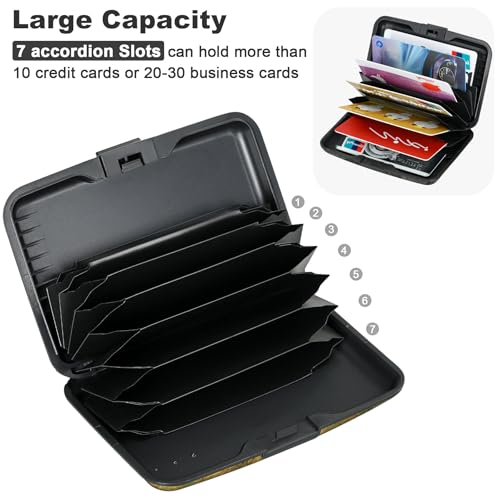 Image of ELFISH Mini RFID Aluminum Wallet Credit Cards Holder Business Card Case Metal ID Case for Men Women(Farmhouse)