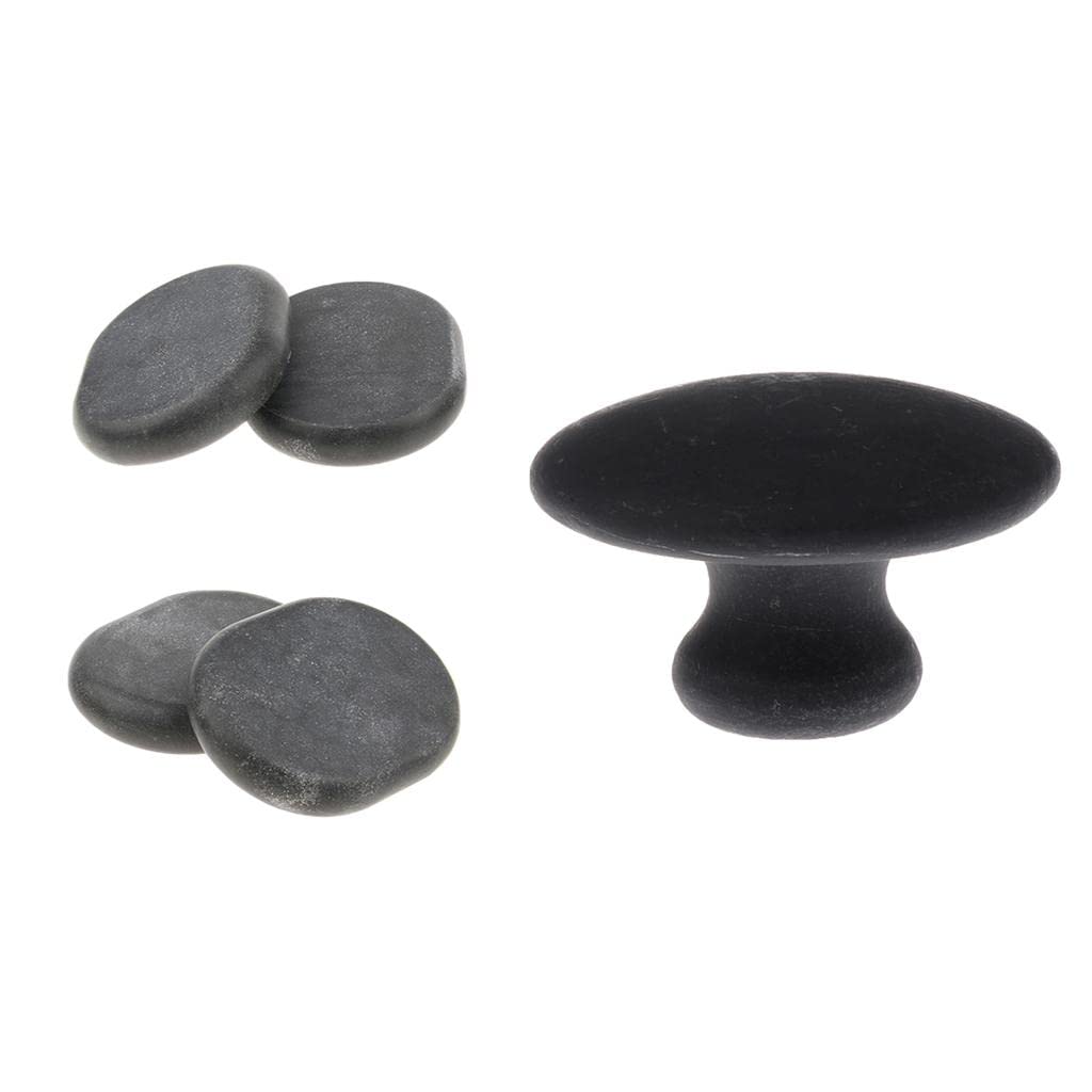 5 Stück Traditionelle Massage Gua Sha Stein Natürliche Basalt Hot Rocks Set