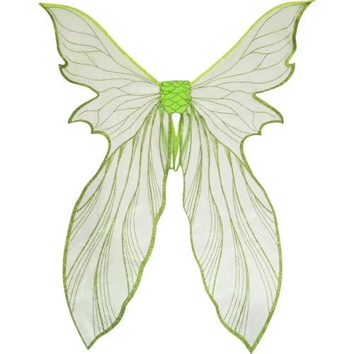 Snycler Fairy Wings for Adults Fairy Costume Flower Fairy Ideal for Photo Props Cosplay Costume Party - Green