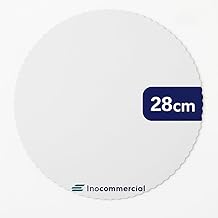 Inoverse Pack of 100 Round Cake Mats, Diameter 28 cm, White, Sturdy Cardboard, Cake Board, Coated Disposable Cake Plate, Cardboard Cake Board, Paper Underlay Cake Accessories