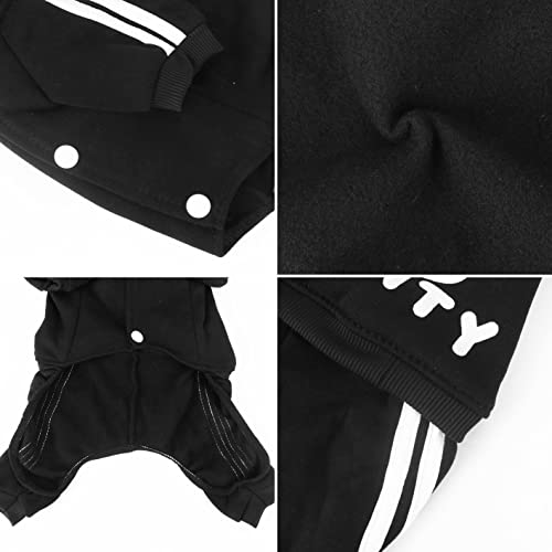 Otunrues Dog Hoodies, Dog Clothes Pullover 4 Legs Dog Jumpsuit Sweatshirt Security Patterns Outfit Doggie Winter Coat Cotton Puppy Hoodied For Small Medium Large Dogs Cats(Black,M) #TOP5