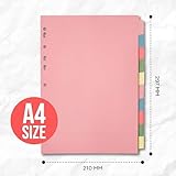 File Dividers A4, 10 Part Folder Dividers for Ring Binders & Lever Arch Files (5 Pack) Binder and Subject Dividers with Writeable Coloured Index Tabs - The Paper Shop - Image 7