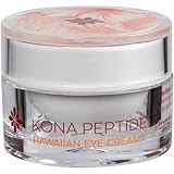 Hanalei Kona Peptide Eye Cream | Minimizes Wrinkles, Puffiness | Hawaiian Botanicals, Caffeine, Peptides | Hydrating Revitalizing Formula | USA Made | Cruelty-Free, Vegan (0.5 oz)