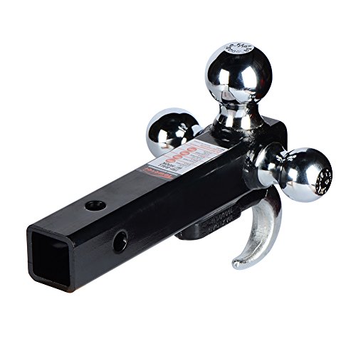 TOWEVER 84180 Towever Trailer Hitch Tri Ball Mount with Hook, 3 Ball Hitch Fit for Towing Hitch 2 inch Receiver (Hollow Shank Tow Hitch, Black&Chrome) Towever - Thumbnail 7