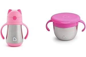 Munchkin Stainless Steel Stainless Steel Straw Cup And Snack Catcher