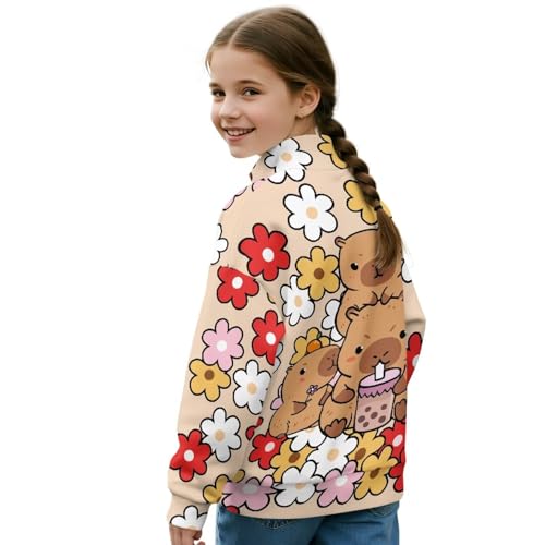 Girls Quarter Zip Sweatshirts Athletic Pullover Top Stand Collar Long Sleeve Sweatshirt for Teen Girls2