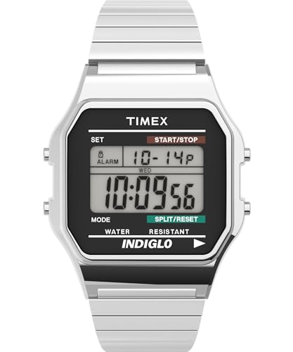 Timex Men's Classic Digital 34mm Watch, Silver-Tone, NO SIZE