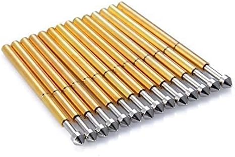MEETOOT 100pcs P75-E2 Spring Test Probe Pogo Pin Test Tools Dia 1.3mm Conical Head 1.02mm Thimble Length 16.5mm PCB Testing Pin Spring Contact Probe