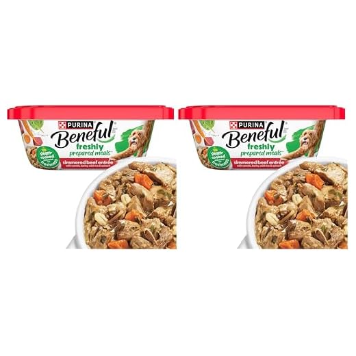 Beneful Purina Dog Food Freshly Prepared Meals Simmered Beef Entree with Carrots, Barley, Wild Rice and Spinach - 10 oz. Tubs, 8 Count (Pack of 2)